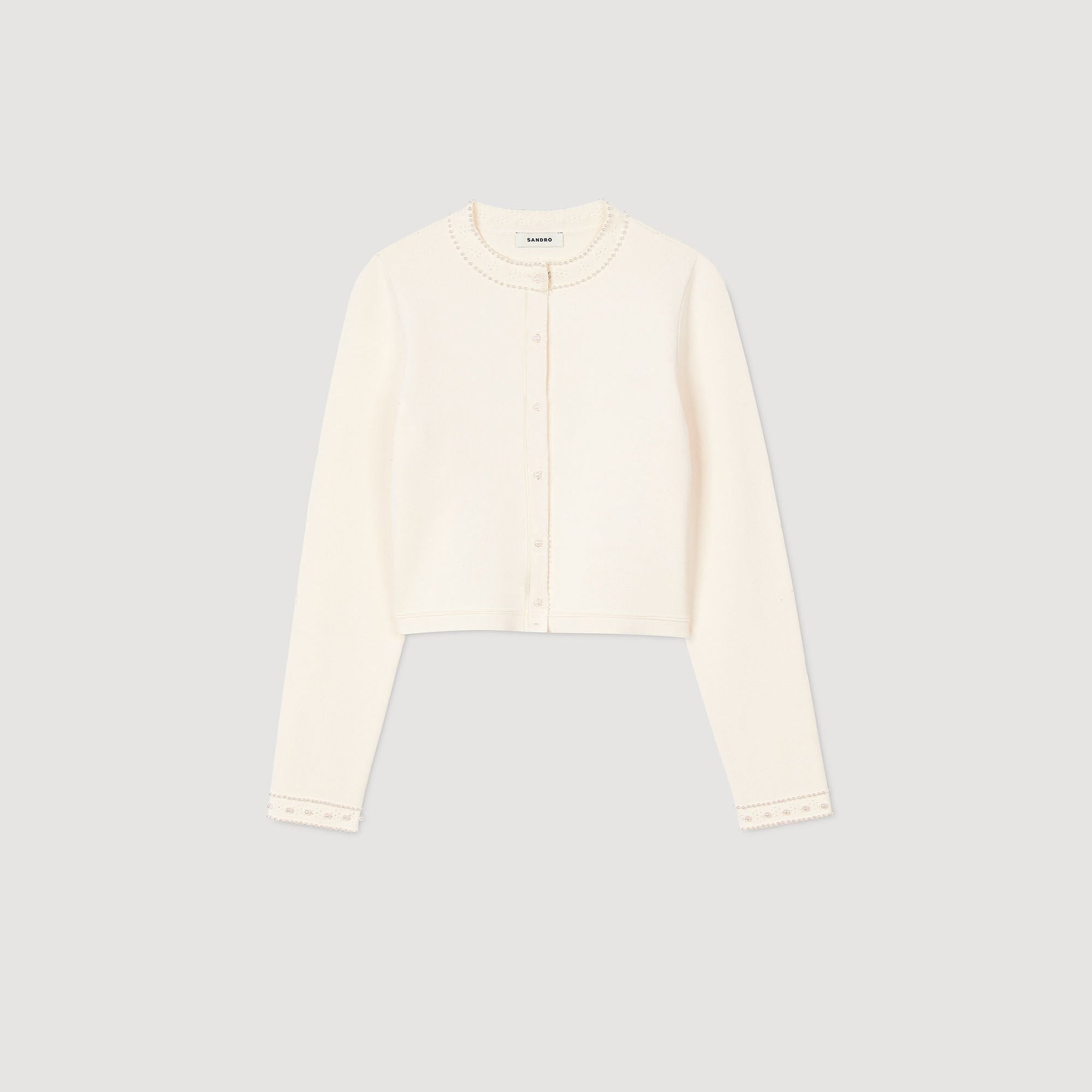 Sandro Women Cropped cardigan with pearl buttons