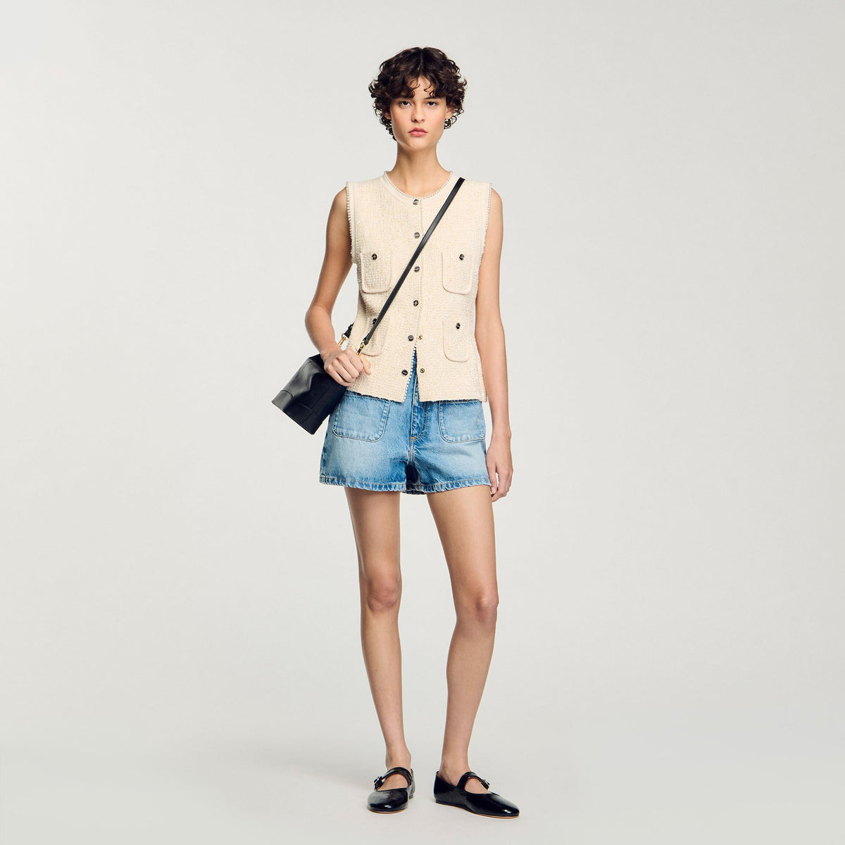 Sandro Women Decorative tweed vest