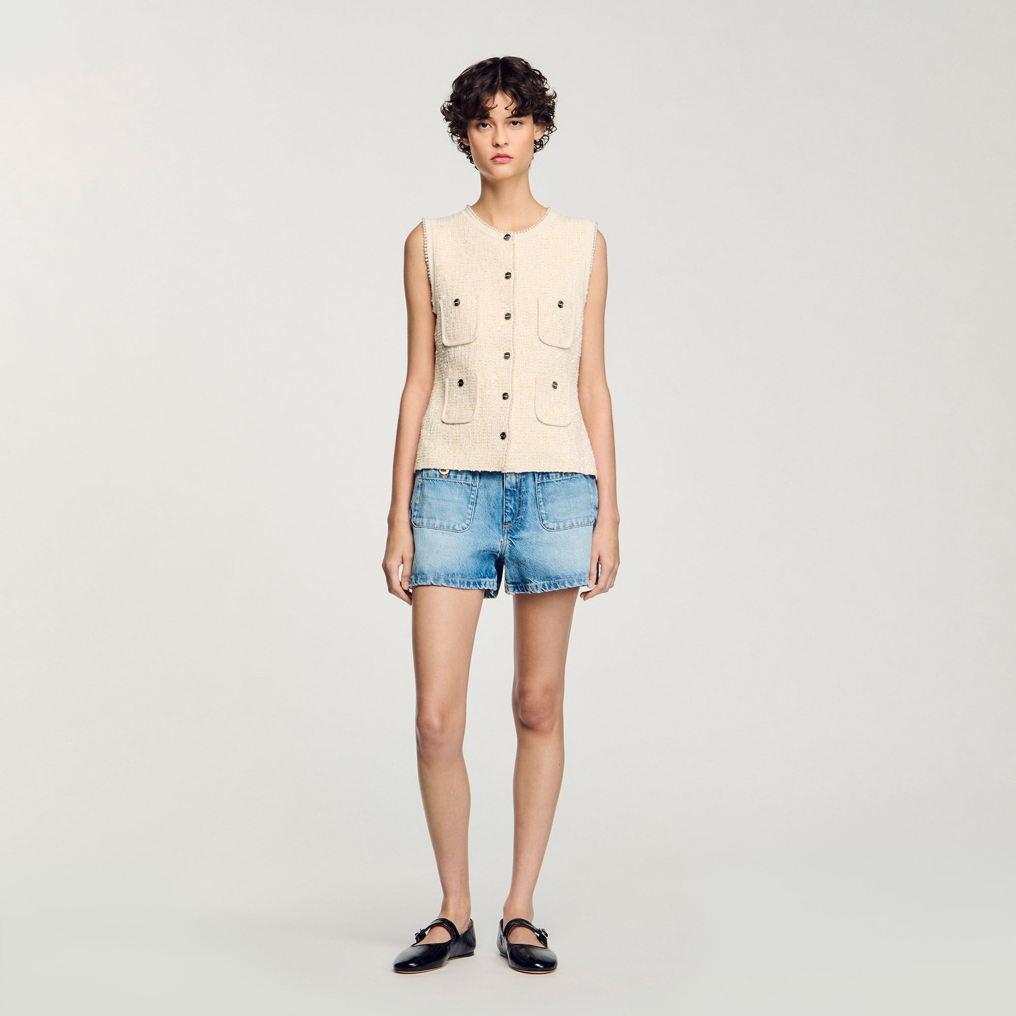 Sandro Women Decorative tweed vest