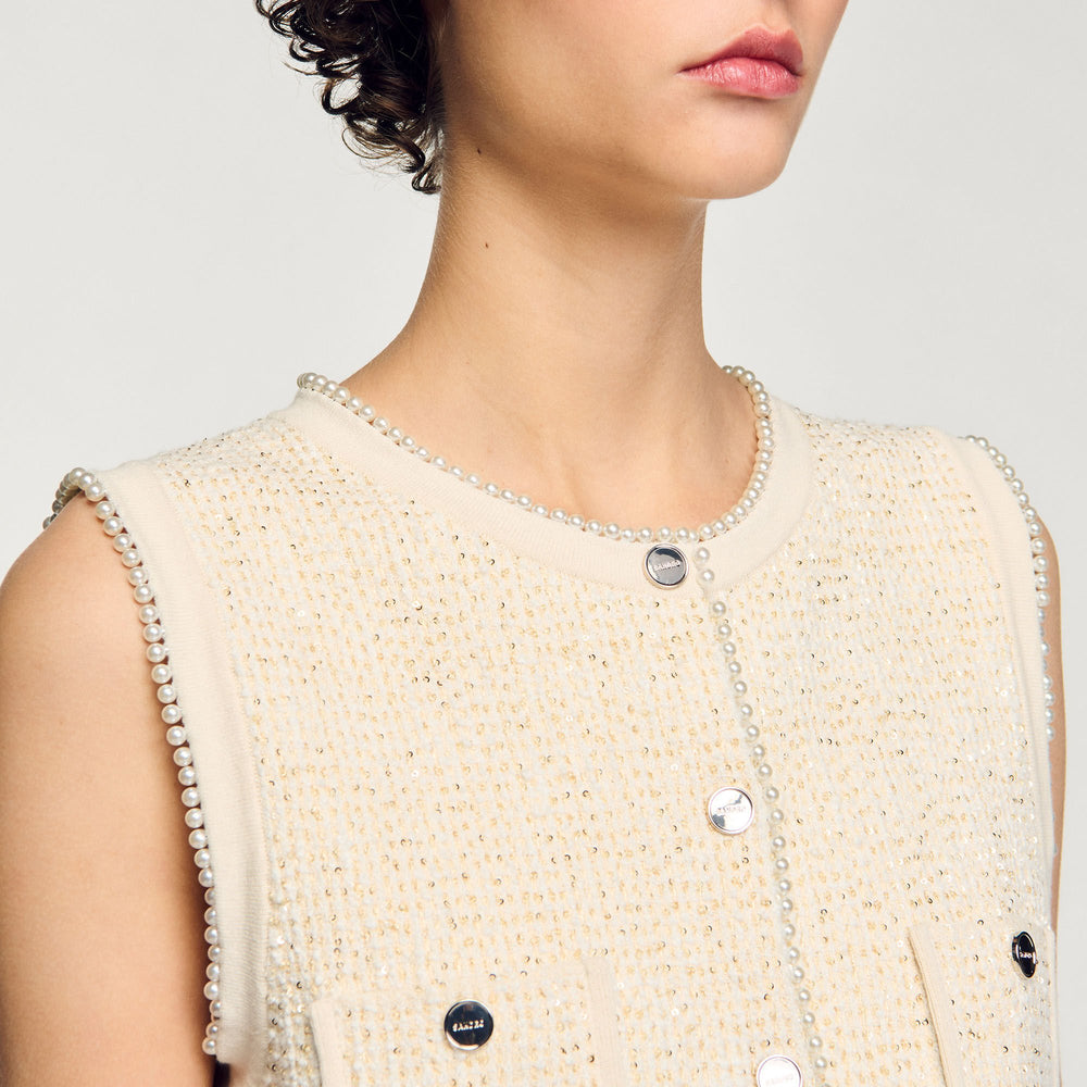 Sandro Women Decorative tweed vest