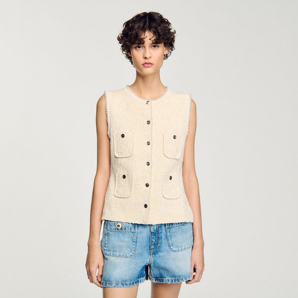 Sandro Women Decorative tweed vest