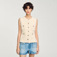 Sandro Women Decorative tweed vest