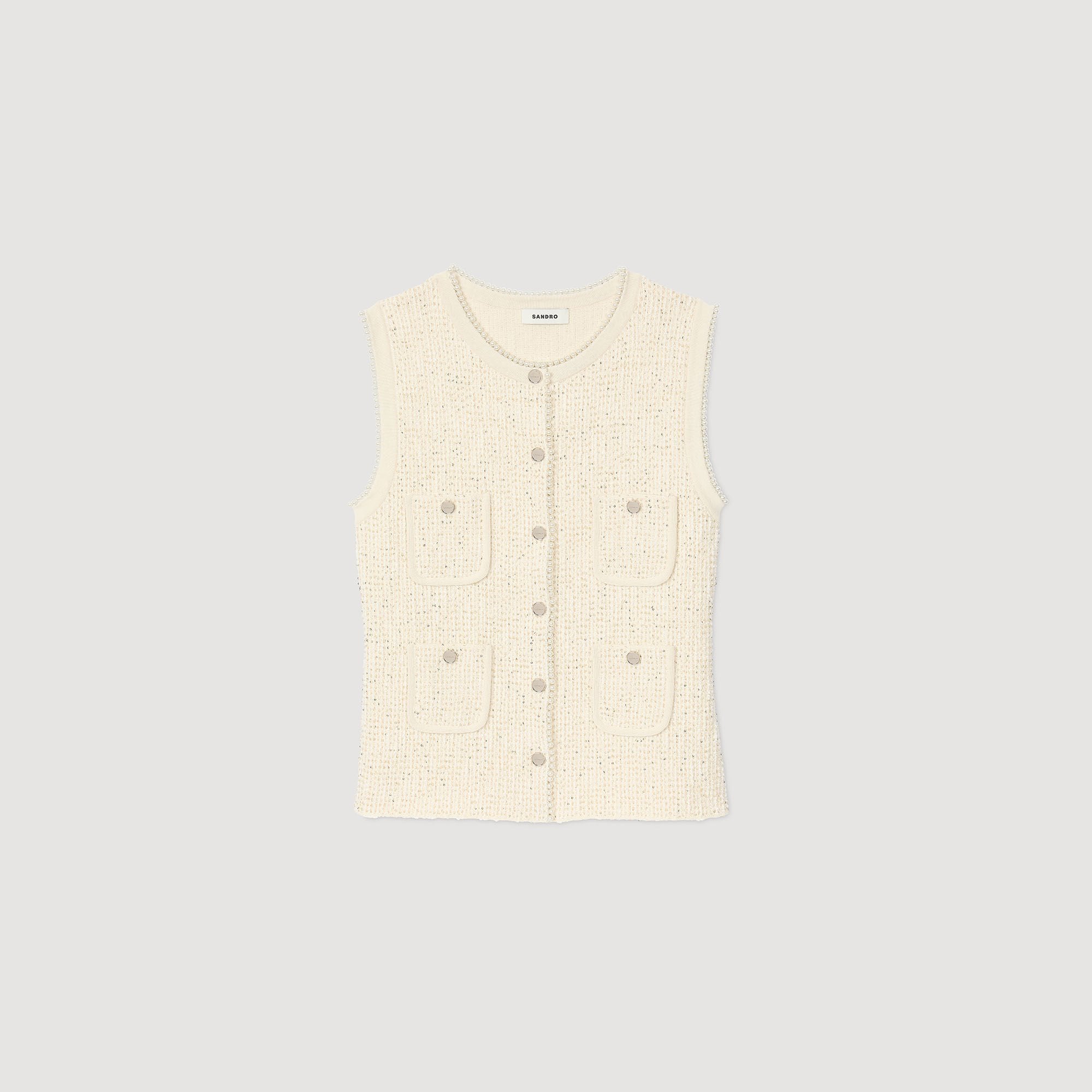Sandro Women Decorative tweed vest