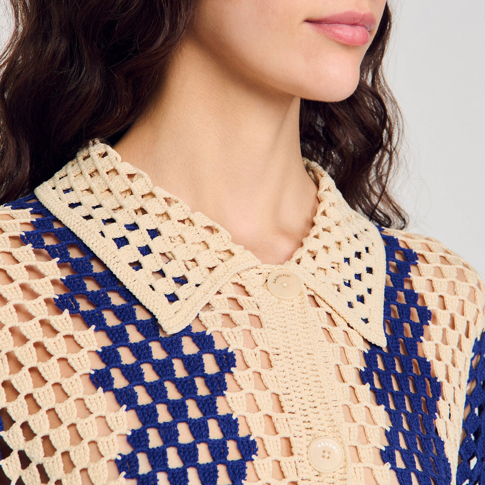 Sandro Women Two-tone knit cardigan