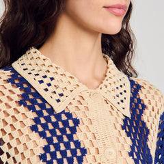 Sandro Women Two-tone knit cardigan