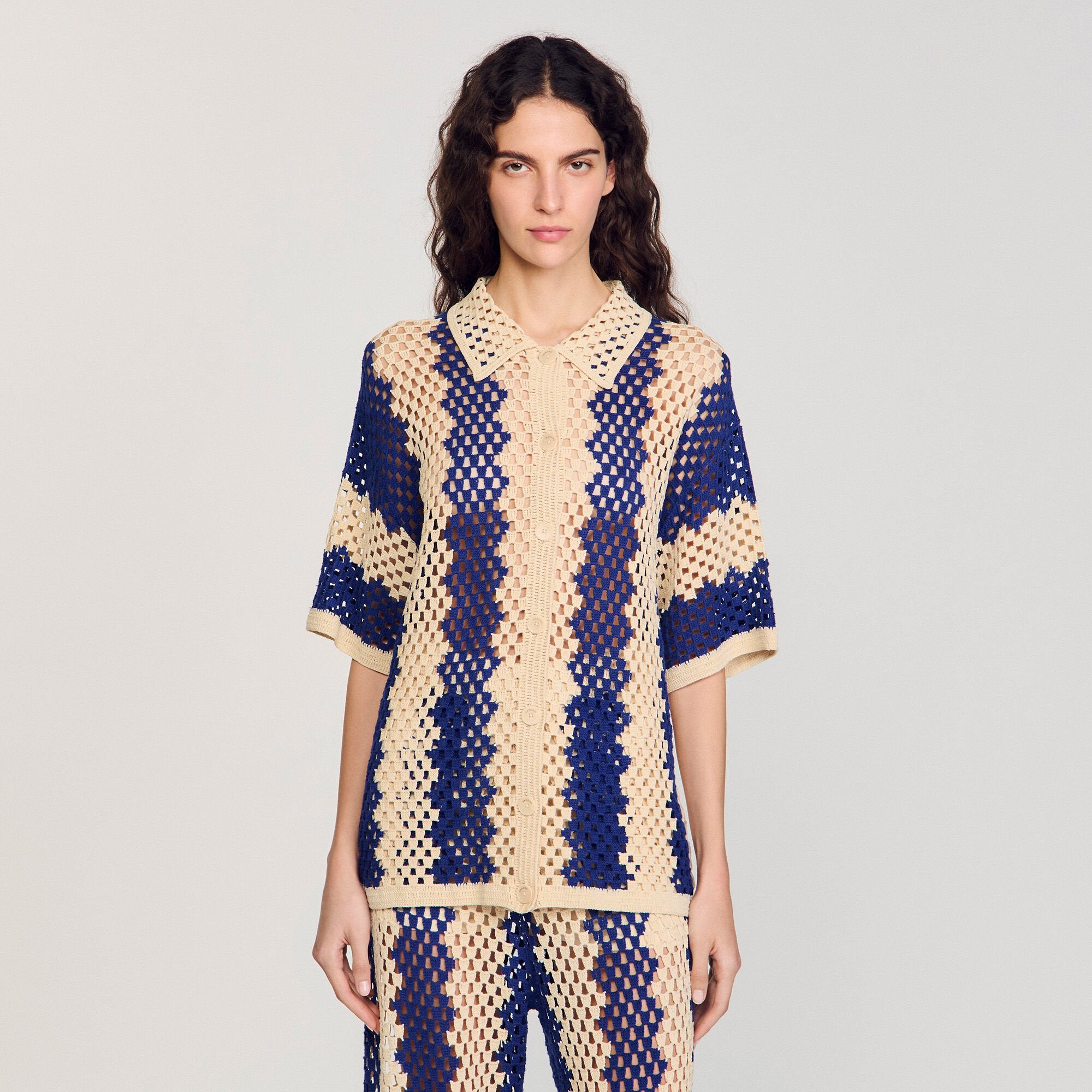 Sandro Women Two-tone knit cardigan