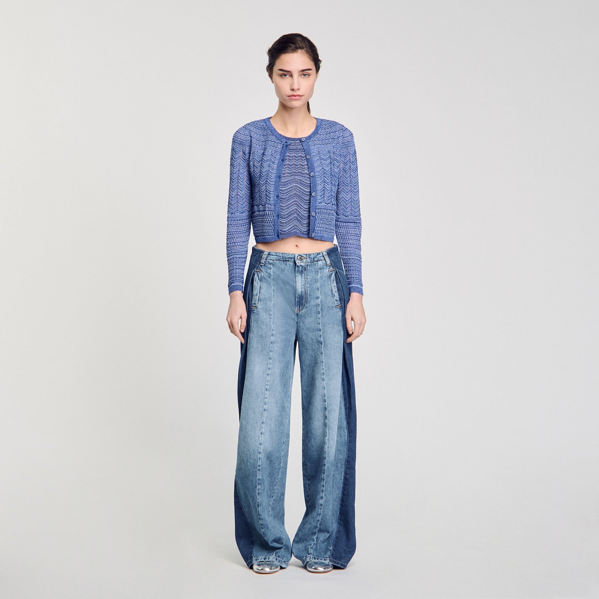 Sandro Women Glitter knit cardigan