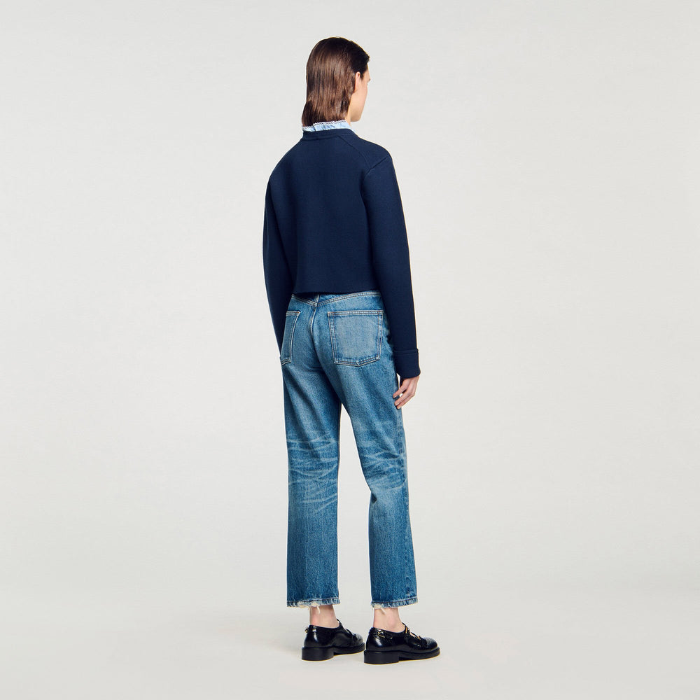Sandro Women Cardigan with ruffle collar