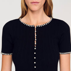 Sandro Women Cropped beaded cardigan