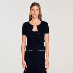 Sandro Women Cropped beaded cardigan
