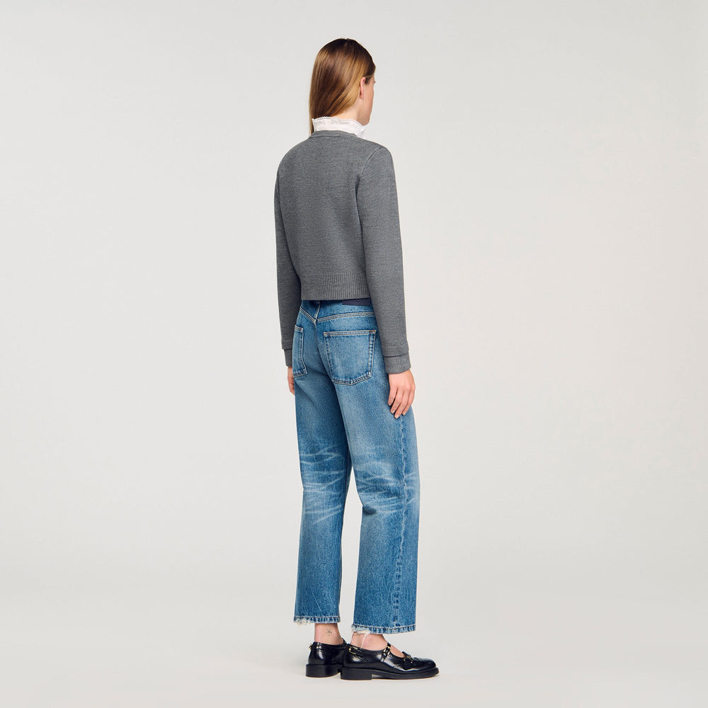 Sandro Women Cardigan with detachable ruffle collar