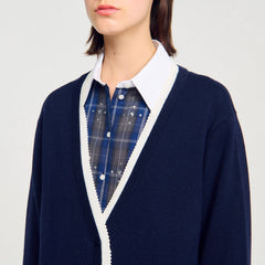 Sandro Women Long two-tone cardigan