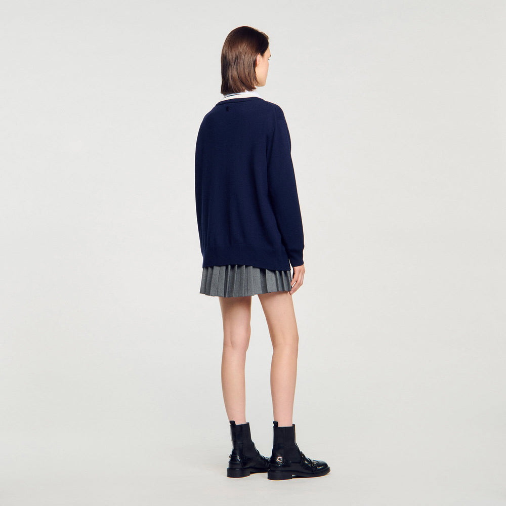 Sandro Women Long two-tone cardigan