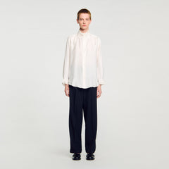 Sandro Women Silk shirt with gathered collar
