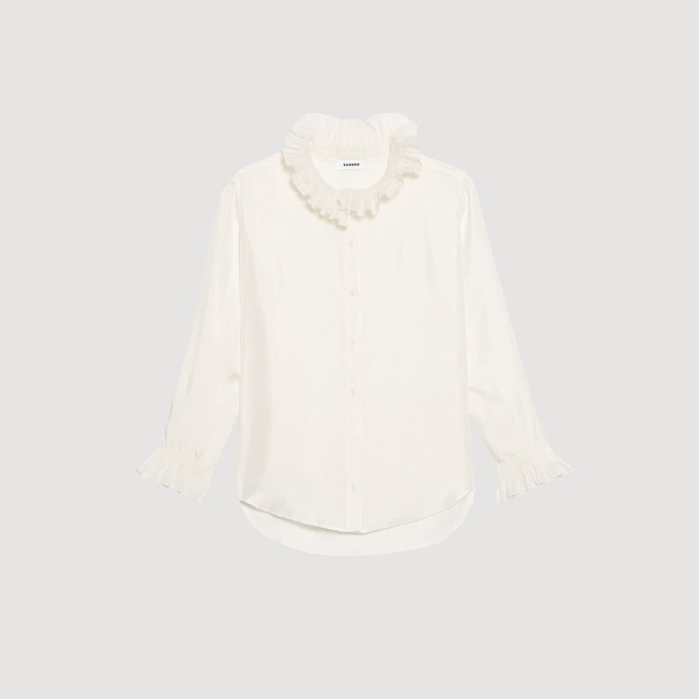 Sandro Women Silk shirt with gathered collar