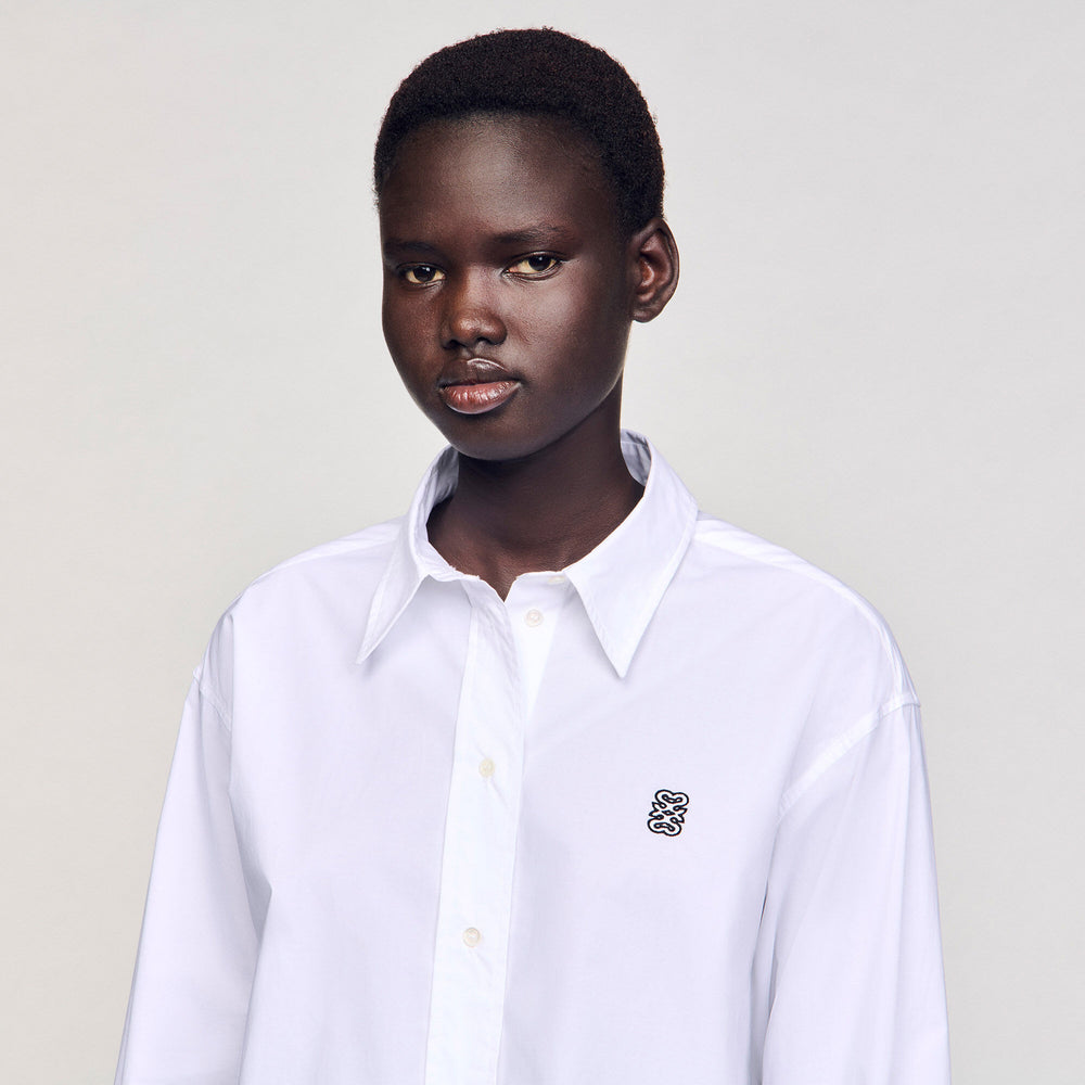 Sandro Women Cropped poplin shirt