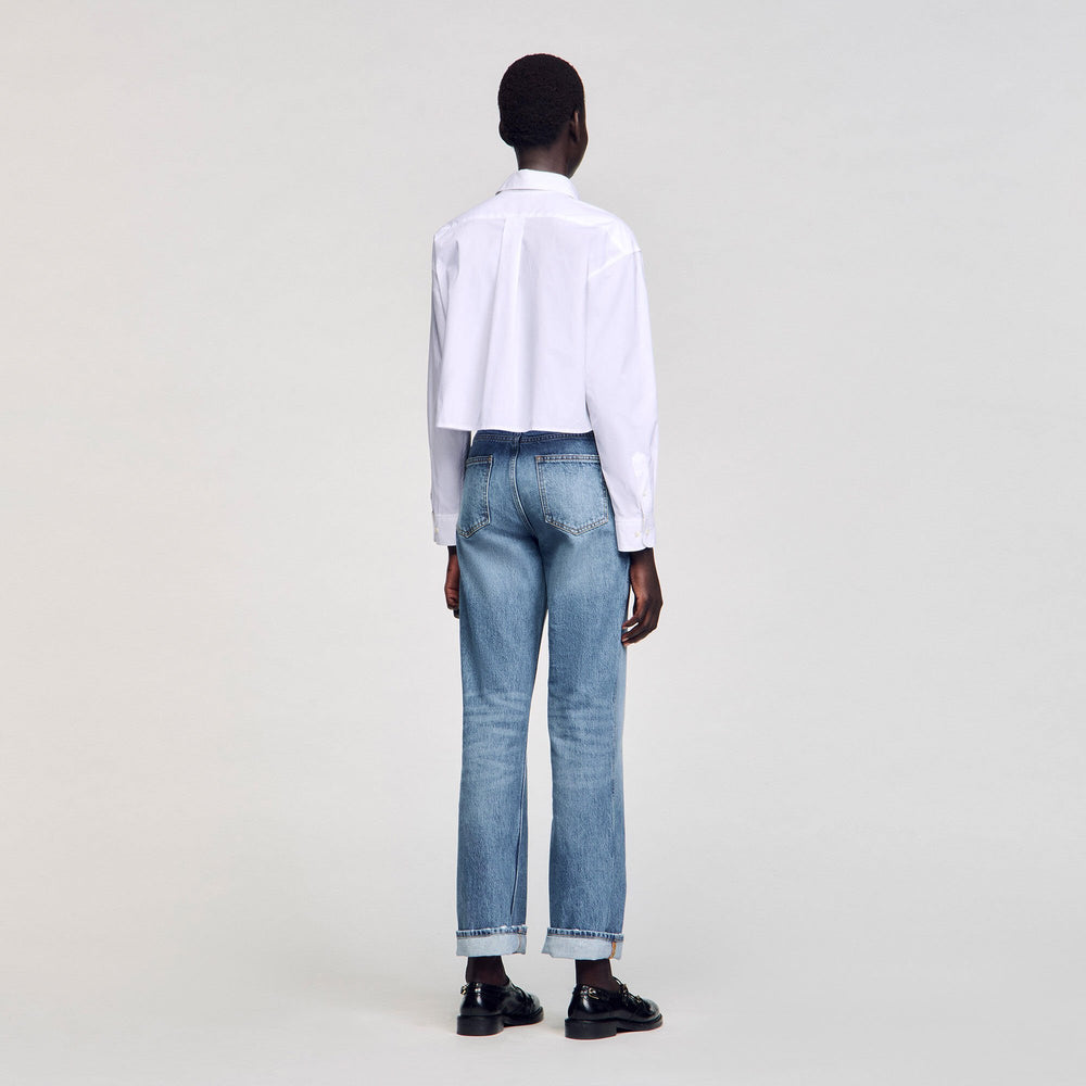 Sandro Women Cropped poplin shirt