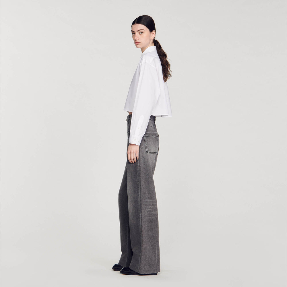 Sandro Women Cropped poplin shirt