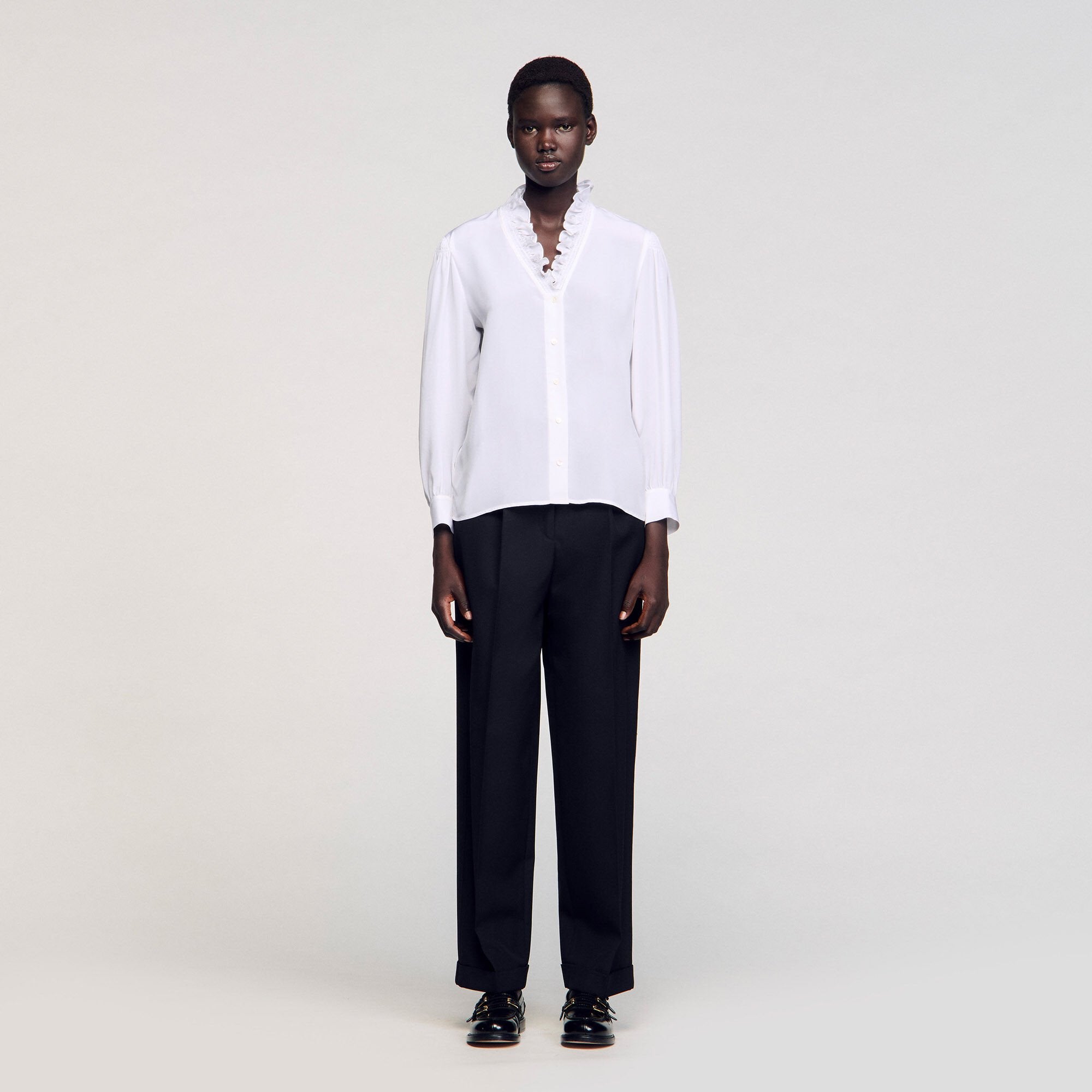 Sandro Women Flowy silk shirt
