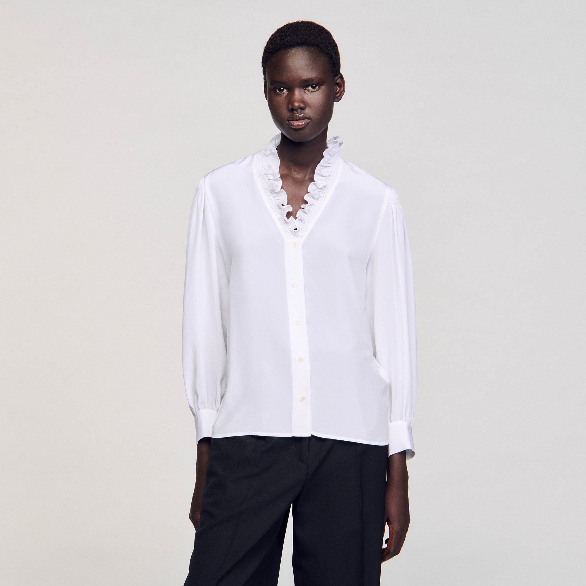 Sandro Women Flowy silk shirt