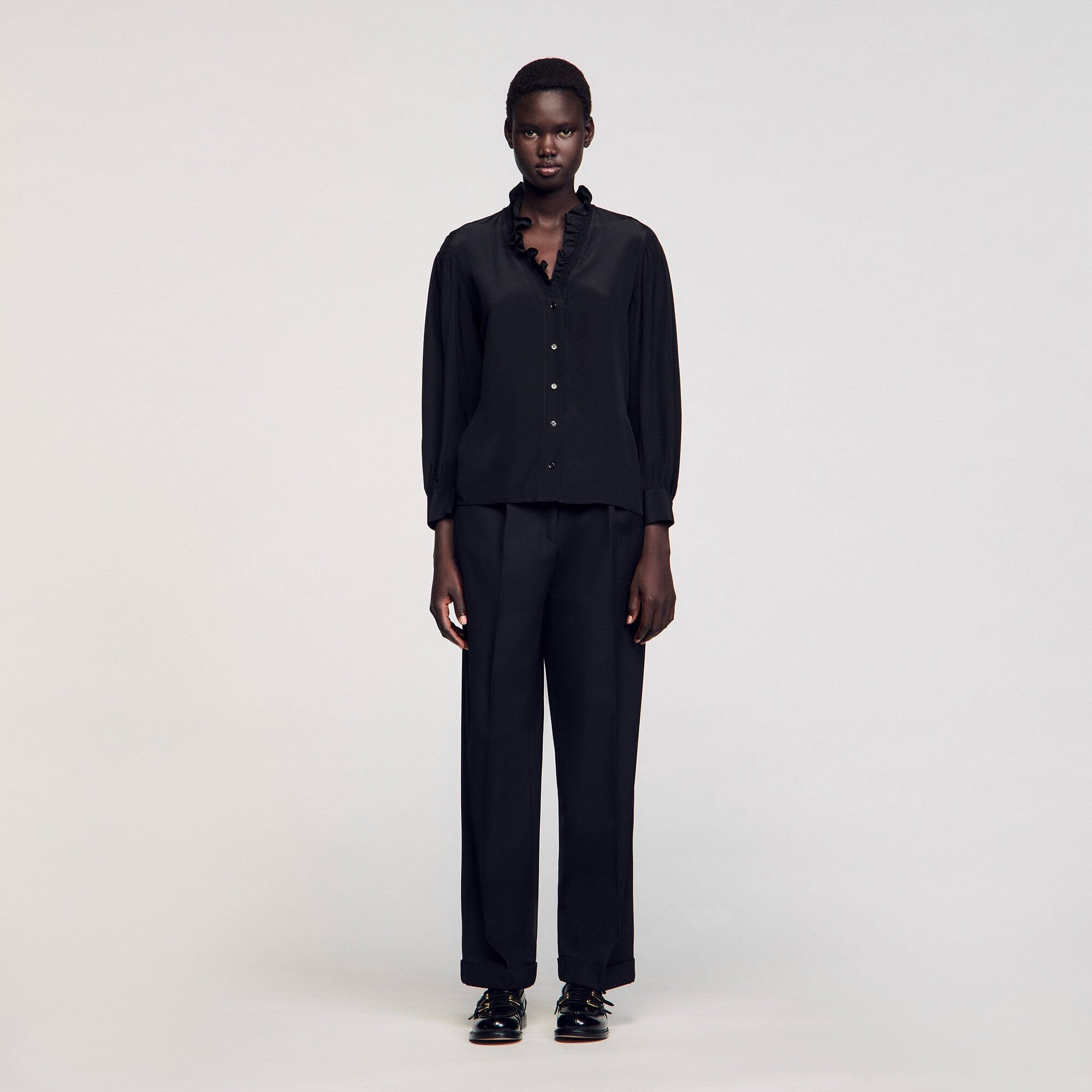 Sandro Women Flowy silk shirt