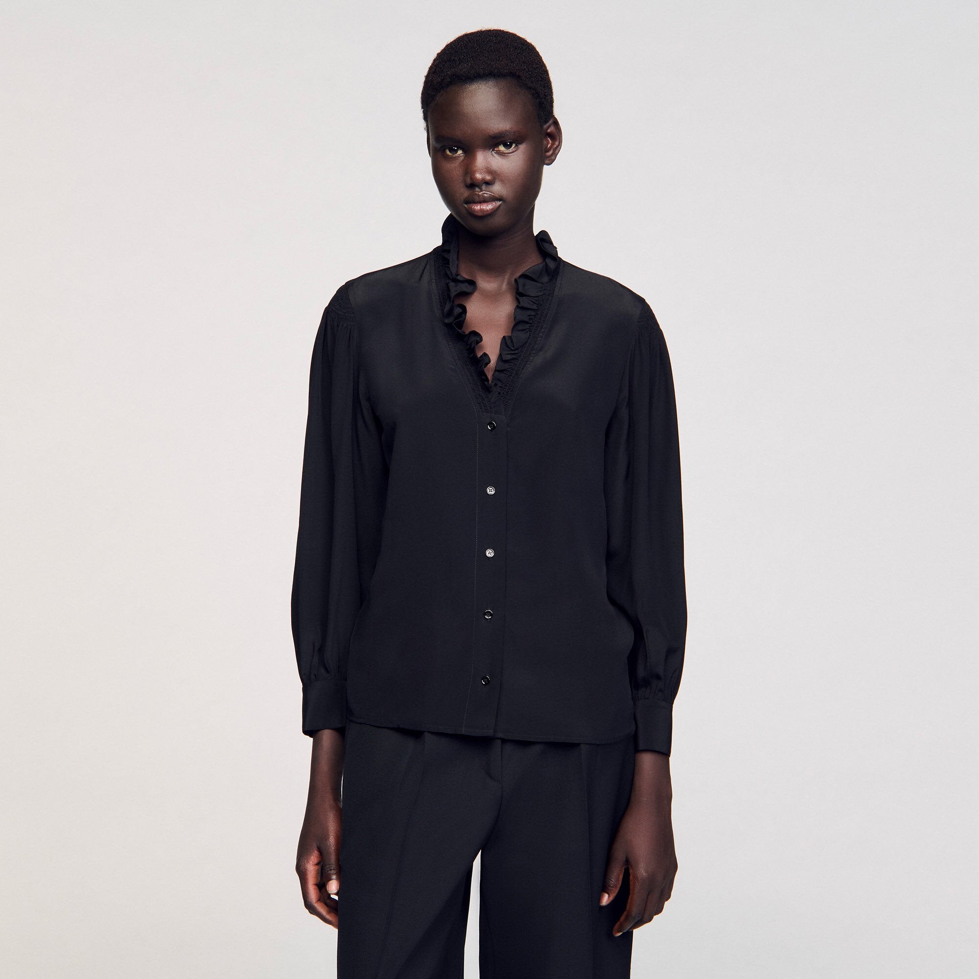 Sandro Women Flowy silk shirt