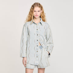 Sandro Women Denim shirt with rhinestones