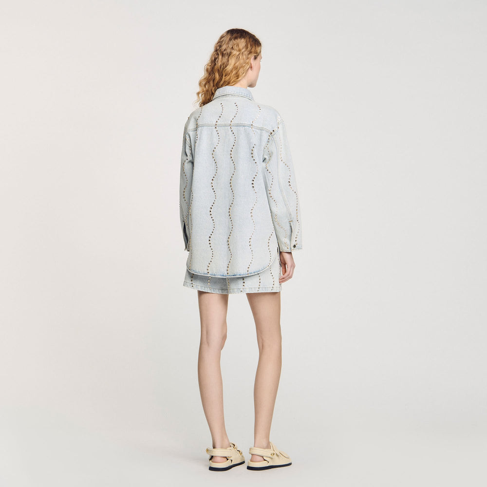 Sandro Women Denim shirt with rhinestones