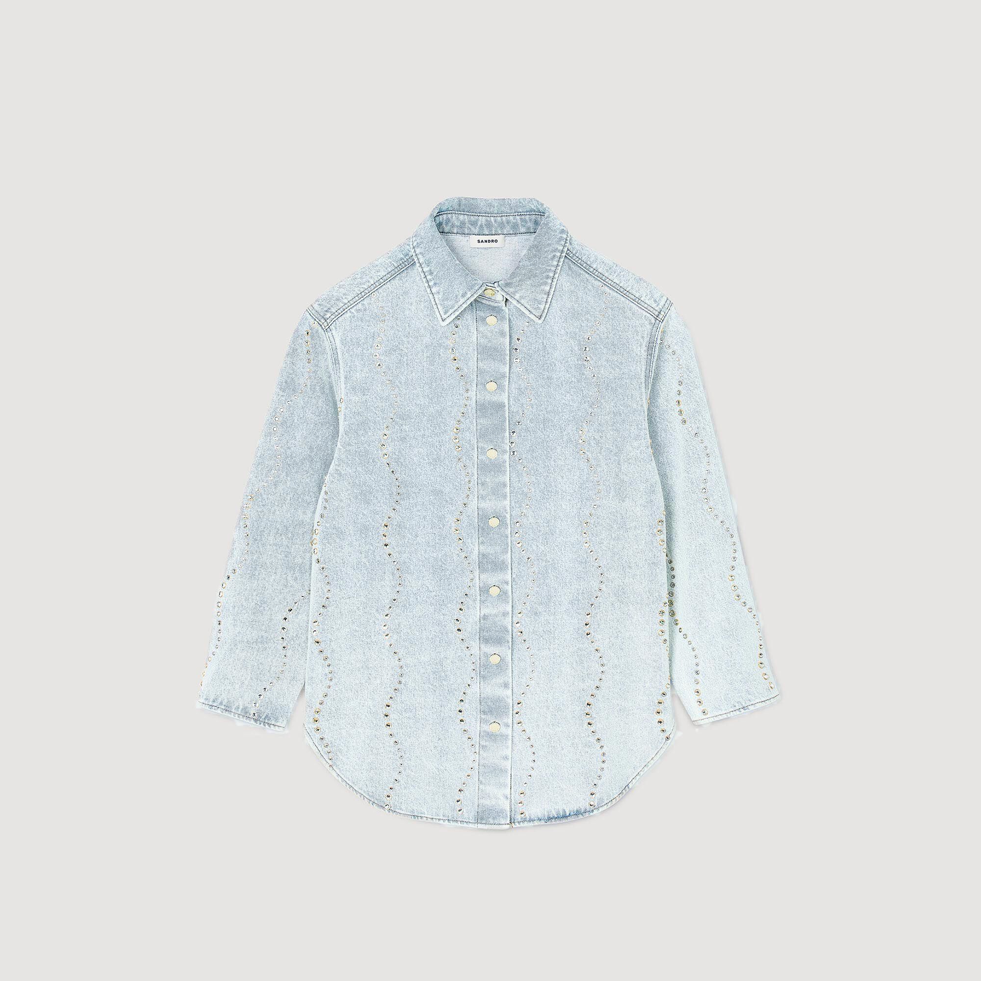 Sandro Women Denim shirt with rhinestones