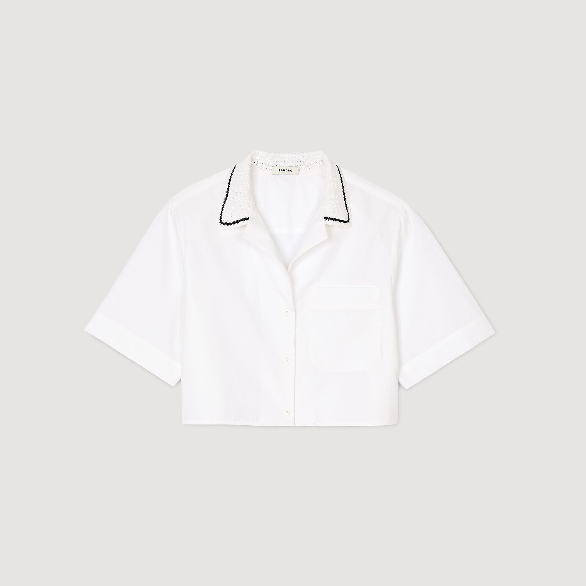 Sandro Women Crochet collar shirt