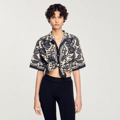 Sandro Women Floral motif shirt