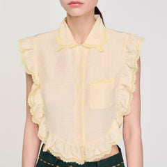 Sandro Women Shirt collar with lace detail