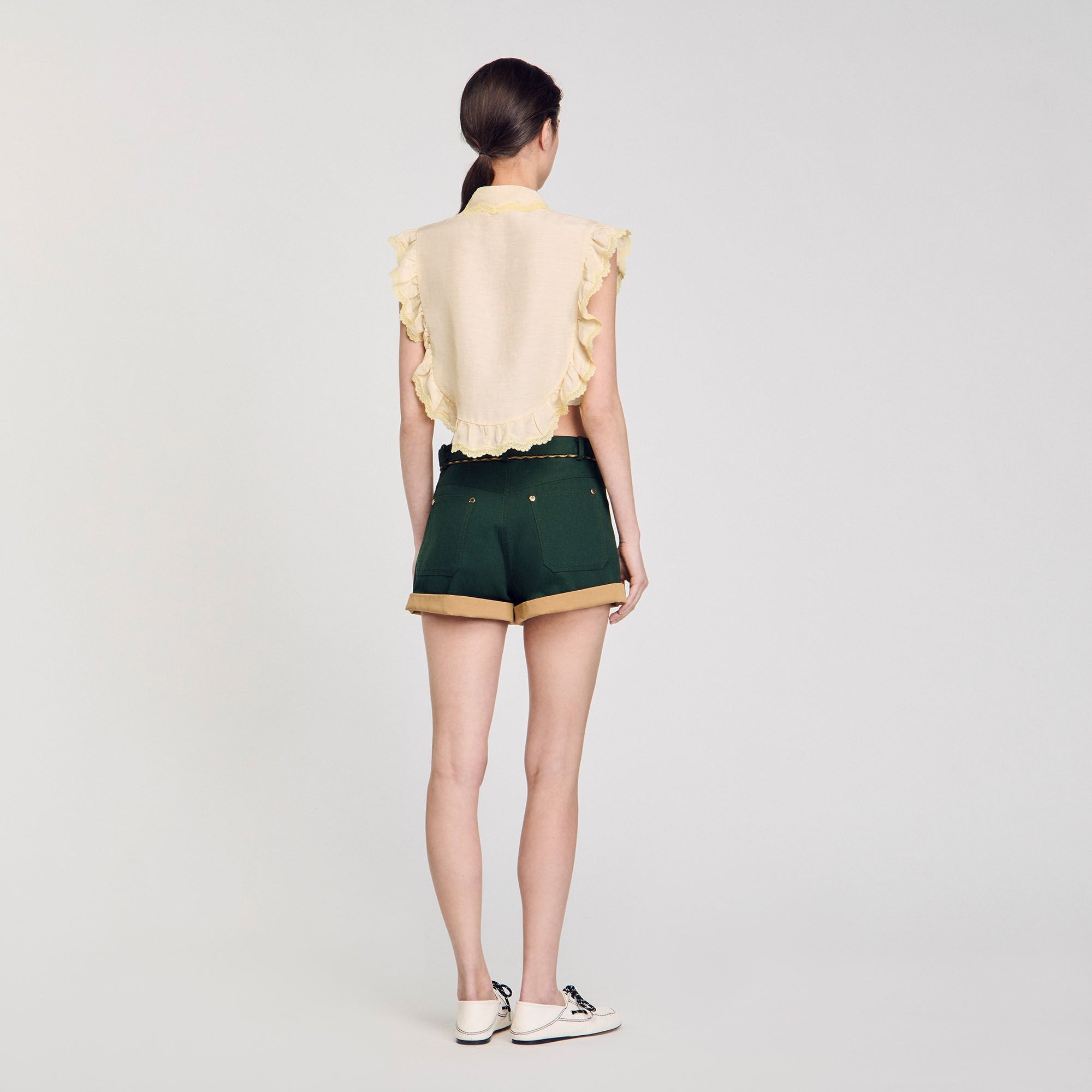 Sandro Women Shirt collar with lace detail