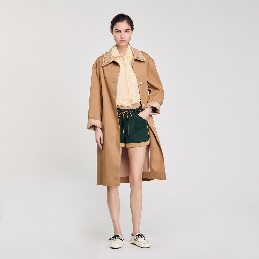 Sandro Women Shirt collar with lace detail