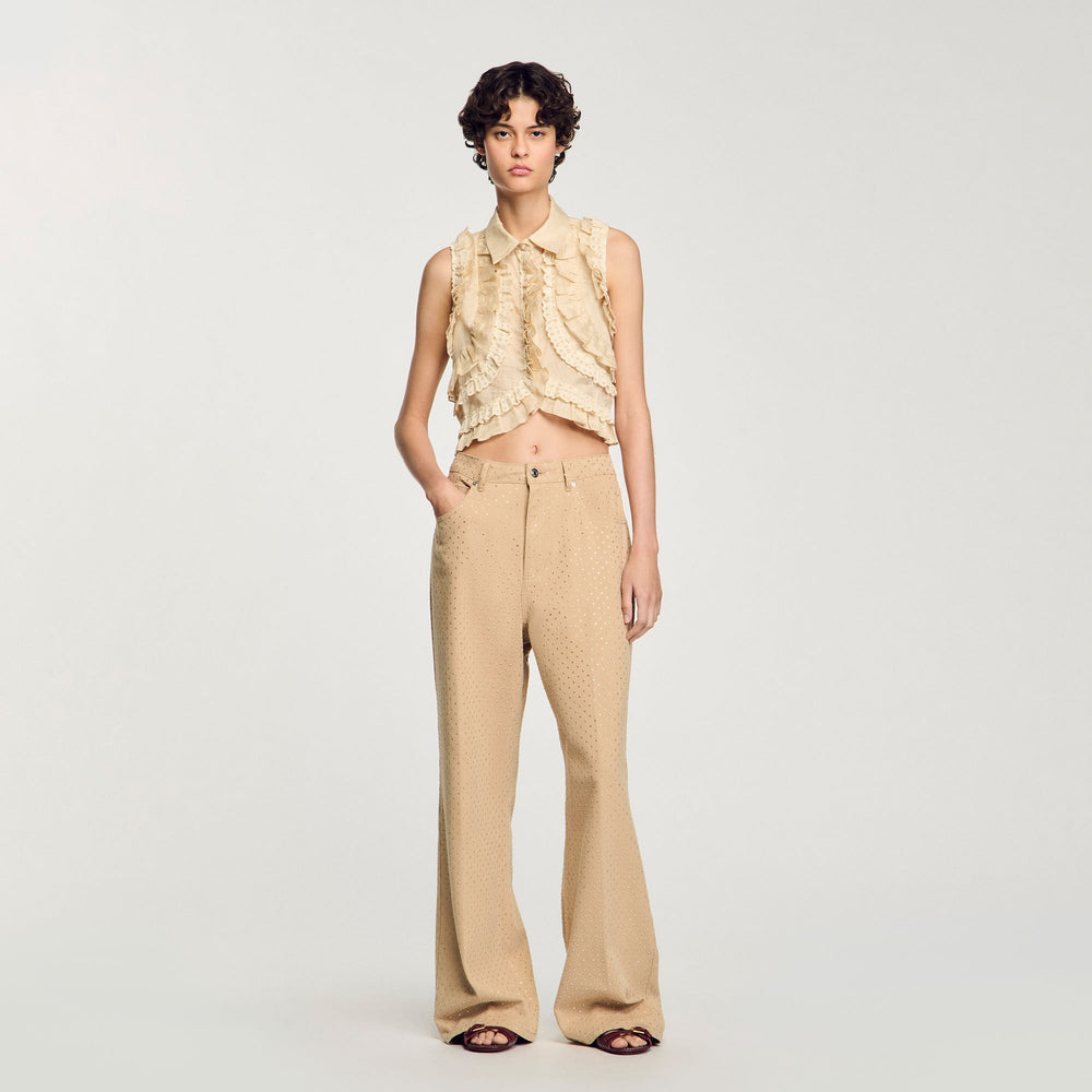 Sandro Women Ruffled cropped shirt