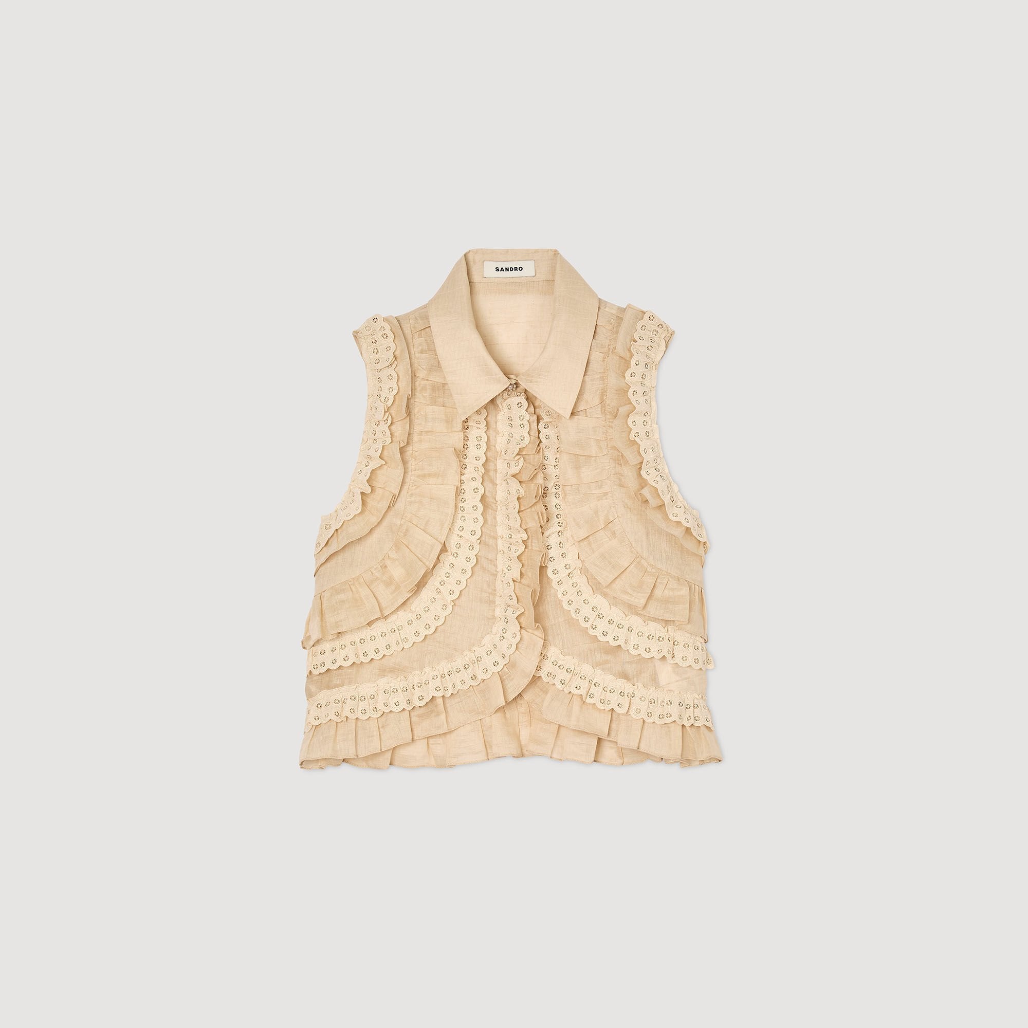 Sandro Women Ruffled cropped shirt