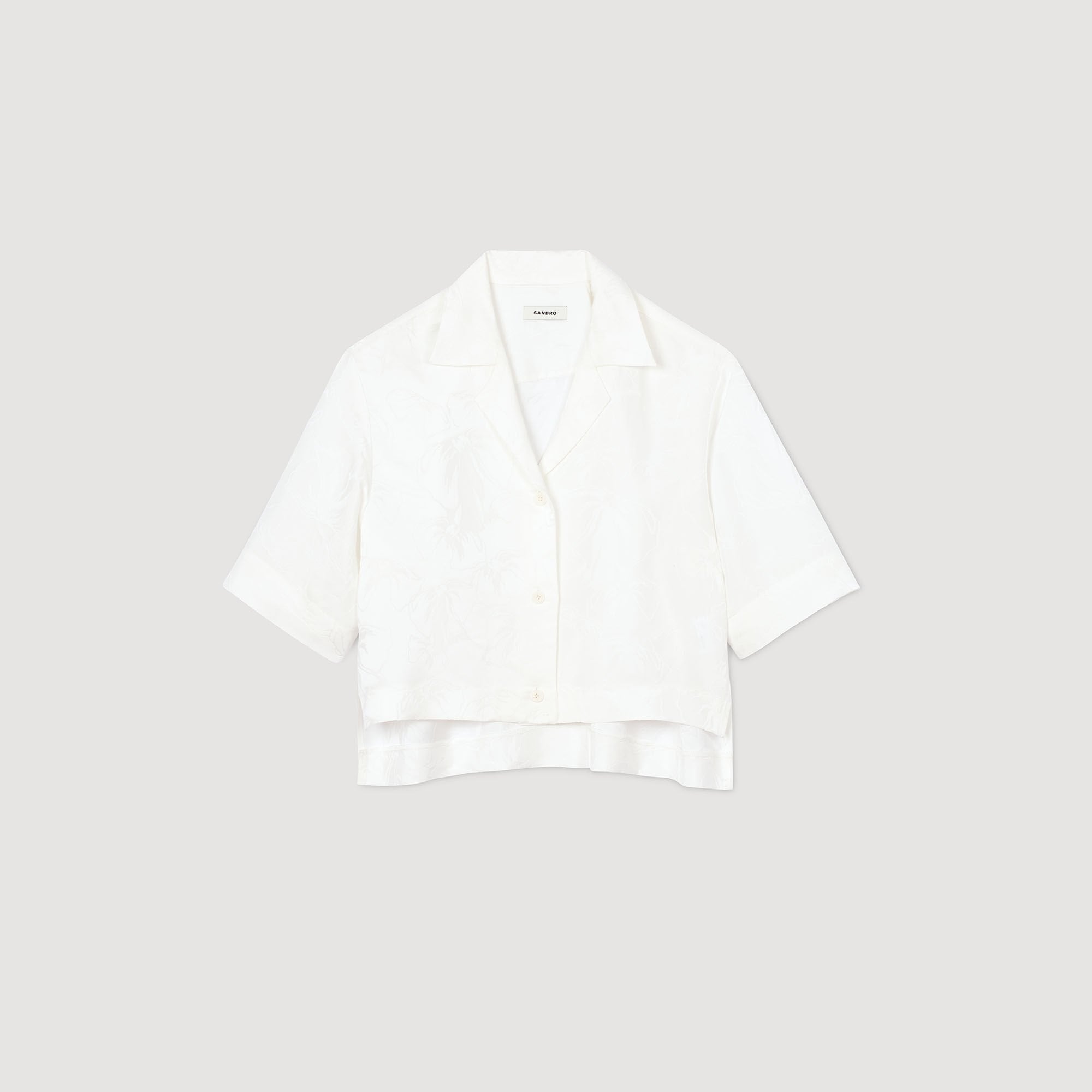 Sandro Women Cropped shirt with jacquard flowers