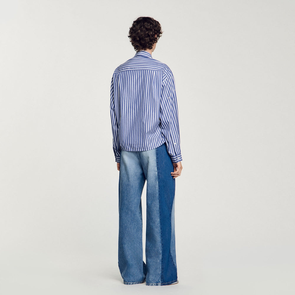Sandro Women Beaded striped shirt