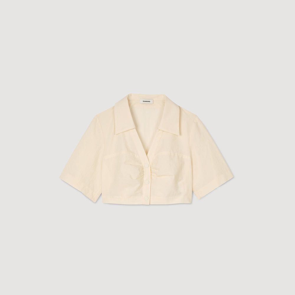 Sandro Women Cropped gathered shirt