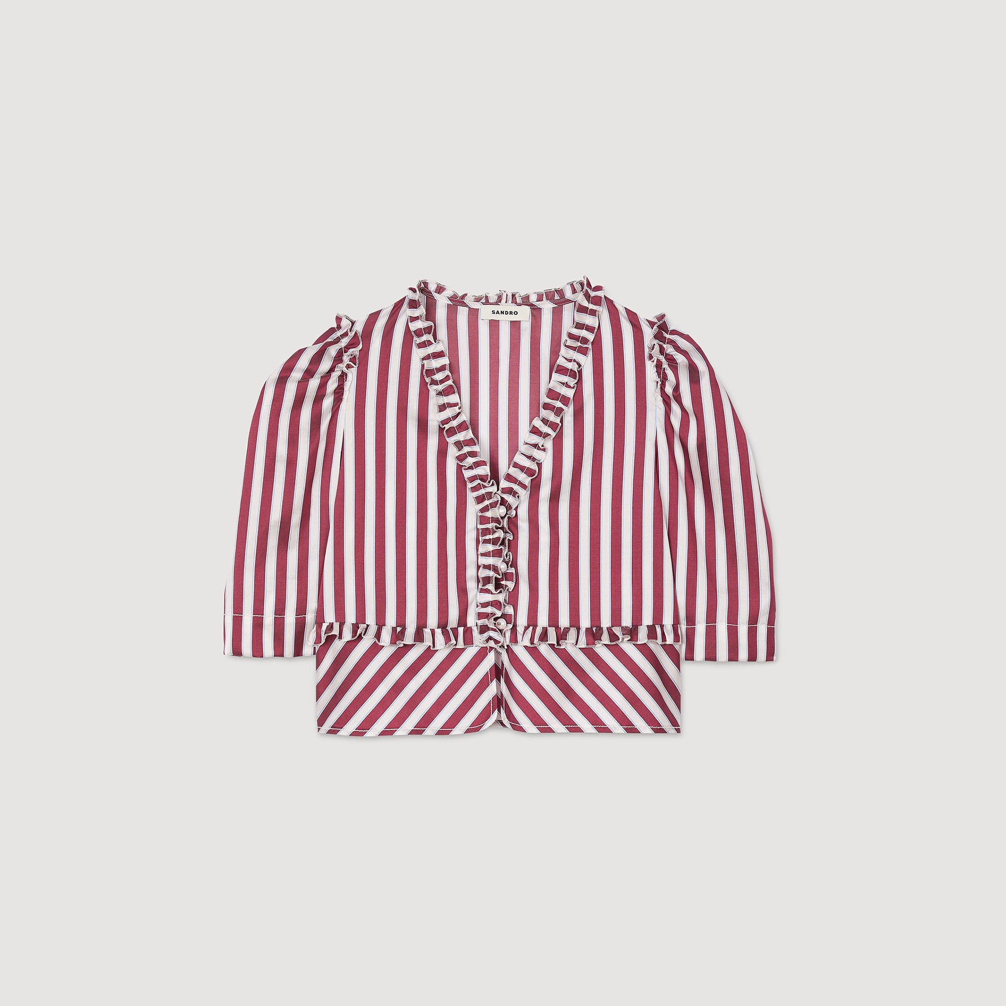 Sandro Women Ruffled striped shirt