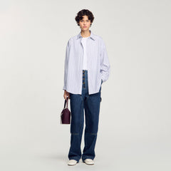 Sandro Women Striped rhinestone shirt