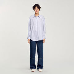 Sandro Women Striped rhinestone shirt