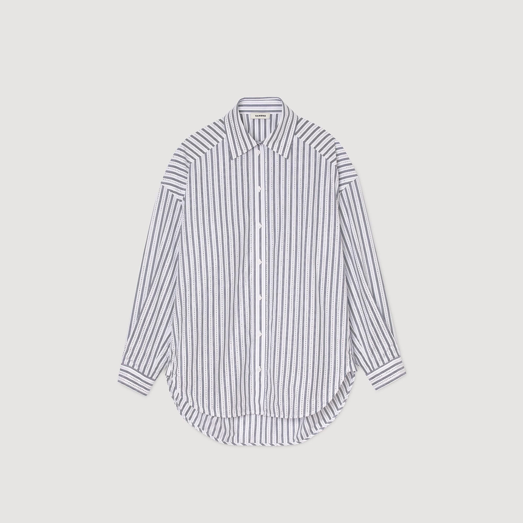 Sandro Women Striped rhinestone shirt