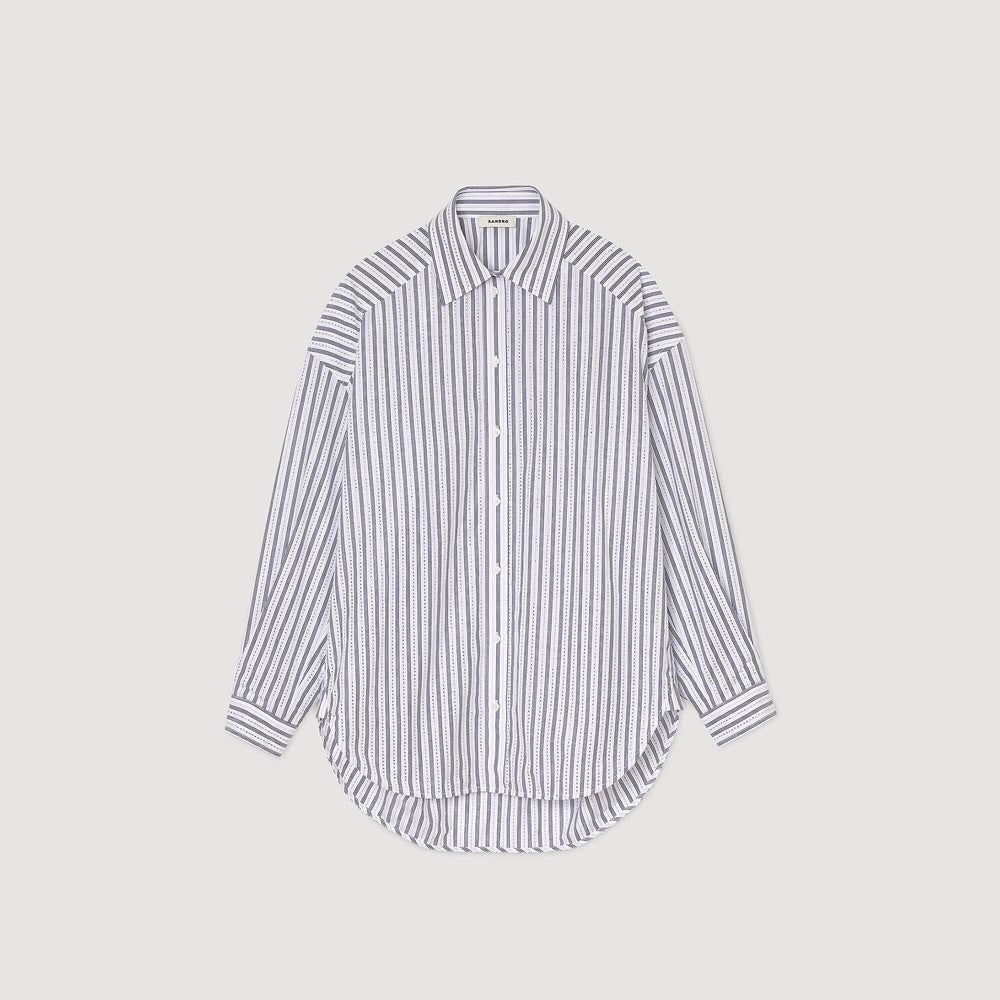 Sandro Women Striped rhinestone shirt