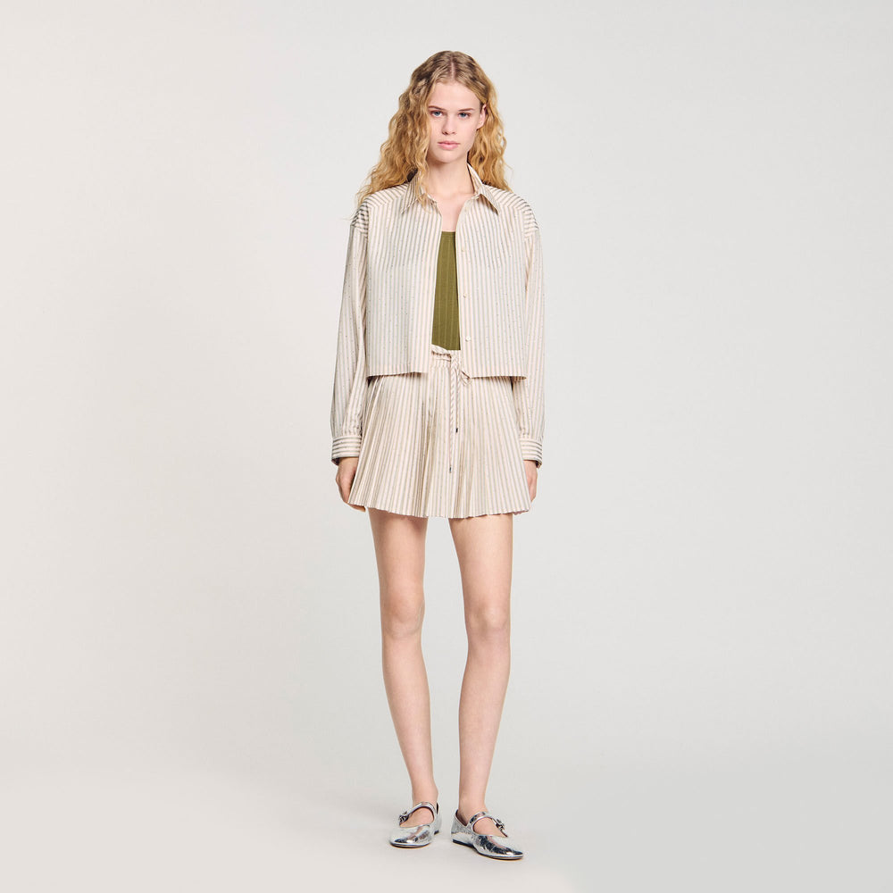 Sandro Women Striped rhinestone shirt