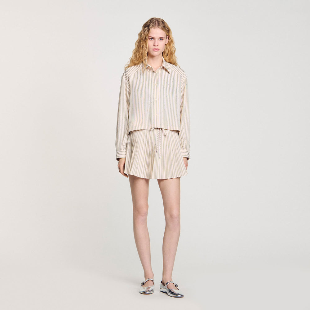 Sandro Women Striped rhinestone shirt