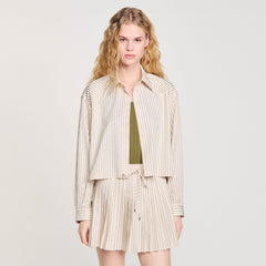 Sandro Women Striped rhinestone shirt
