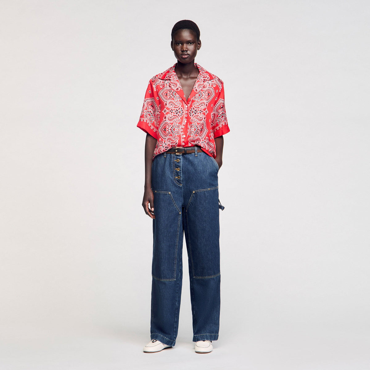 Sandro Women Bandana print silk shirt