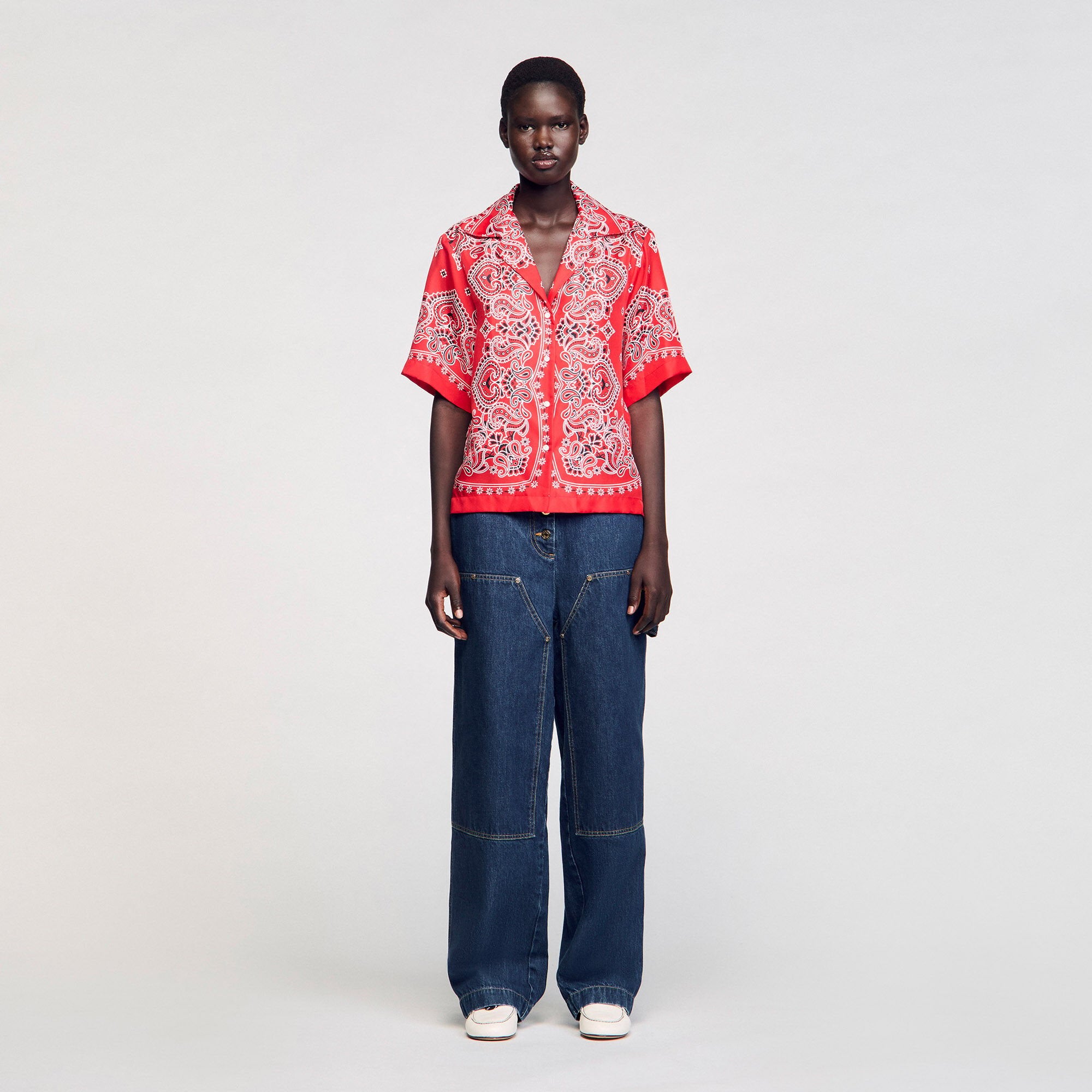 Sandro Women Bandana print silk shirt
