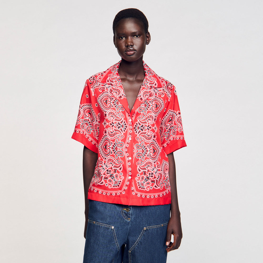 Sandro Women Bandana print silk shirt